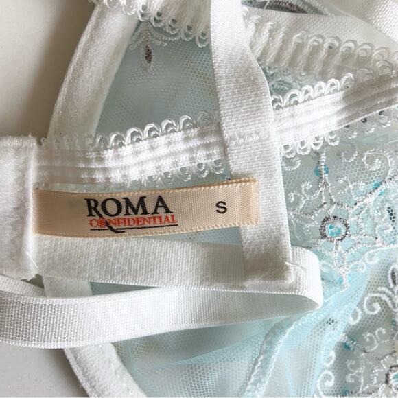 Roma Confidential Snow Queen Snowflake Metallic Sequin Bra Size Small NEW - Picture 8 of 16